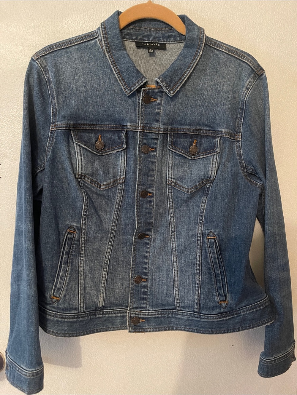 Talbots Blue Denim Jean Jacket with Button Front